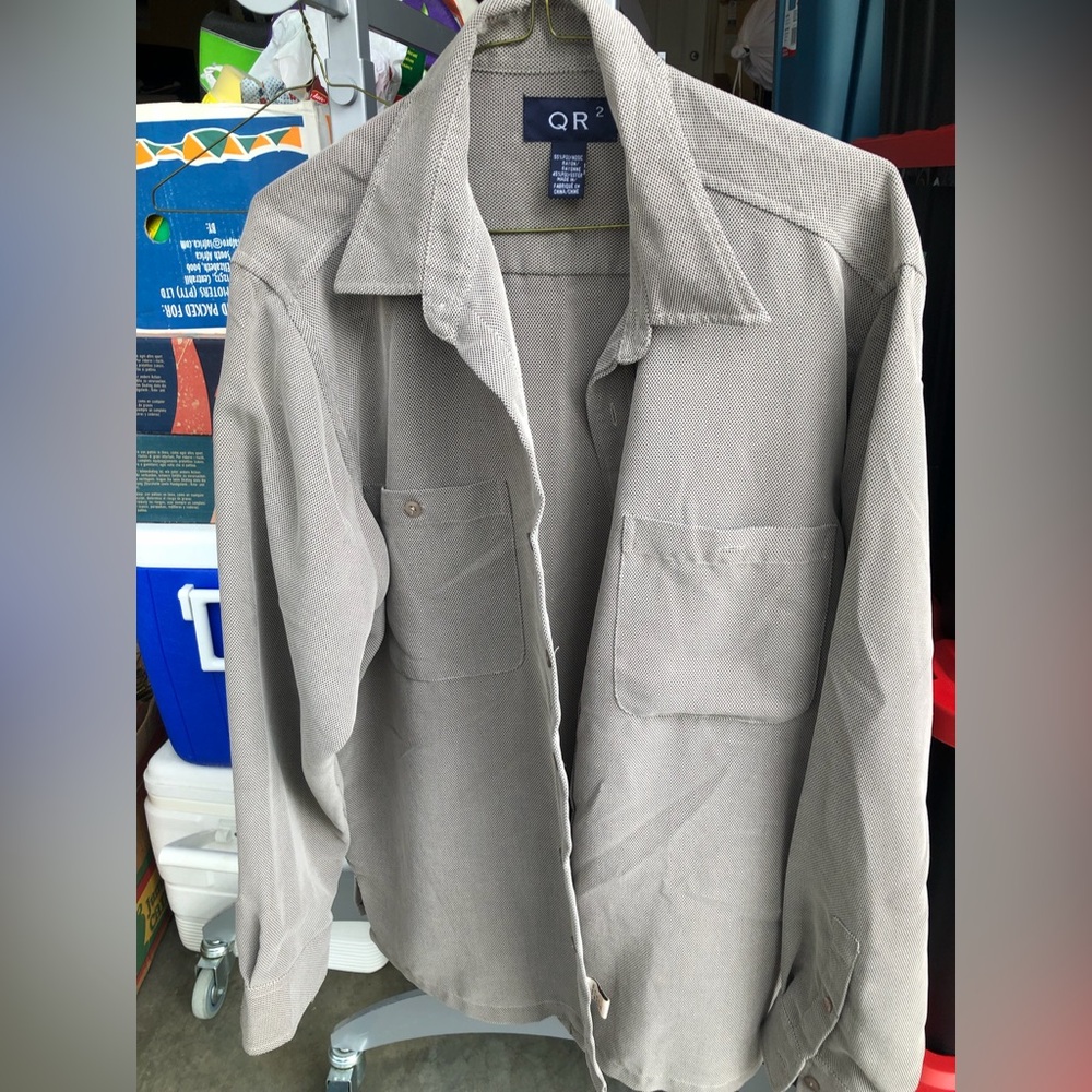 Men's Gray Casual Button Down Shirt